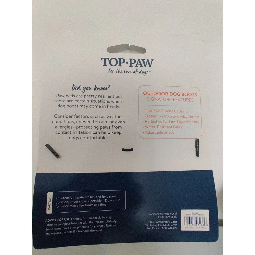 NWT Top Paw Gray and Black outdoor dog booties Size Medium
